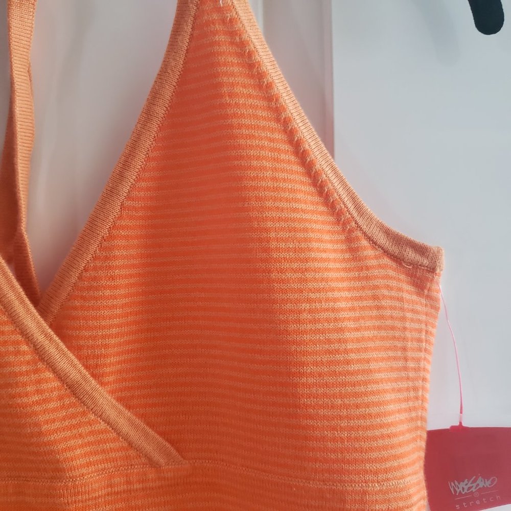 Mossimo Halter Neck Sleeveless Stripe Orange Womens Top SZ M, NWT - Picture 5 of 15